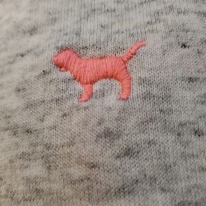 Victoria's Secret VS PINK Hoodie  Zipper Front Stiched logos Gray and Pink S